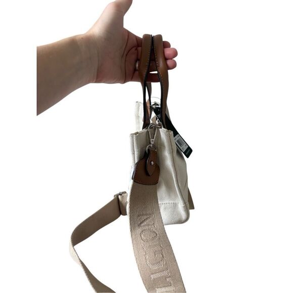 NEW True Religion Canvas Mini Tote Bag Natural Cream - Picture 9 of 13